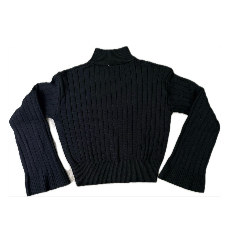 💕 Women’s Rivir NWT Black Ribbed Turtleneck Sweater in Size Medium - Picture 2 of 4